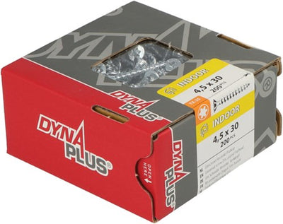 Dynaplus vis uni vis pour panneaux d'aggloméré tête plate galvanisée filetage complet torx tx25 4,5x30 | 200 pièces - 0281.01.33201