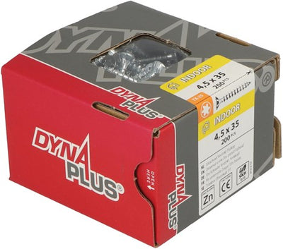 Dynaplus vis uni vis pour panneaux d'aggloméré tête plate galvanisée filetage complet torx tx25 4,5x35 | 200 pièces - 0281.01.33401