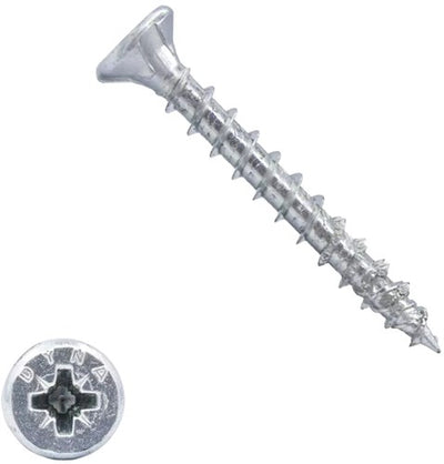 Vis pour panneaux d'aggloméré Dynaplus uni vis vz (galvanisée) pk (tête plate) pz2 4,0x40 | 200 pièces - 0280.01.25601