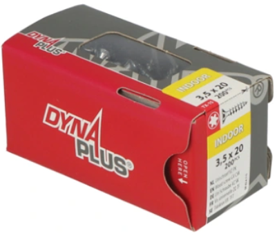 Vis pour panneaux d'aggloméré Dynaplus uni vis vz (zinguée) pk (tête plate) torx tx15 3,5x20 | 200 pièces - 0281.01.17001