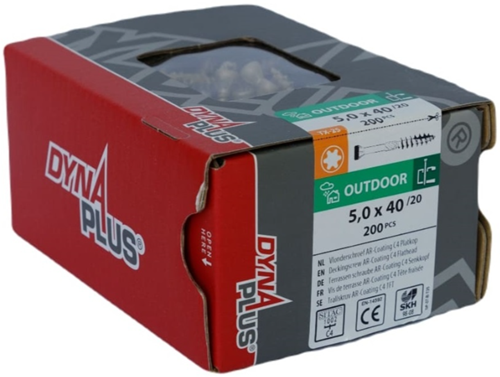 Vis pour terrasse Dynaplus xtreme ar-bronze tête plate - filetage partiel 60° + pointe coupante torx tx25 5.0x40 20 | 200 pièces - 0283.08.41601