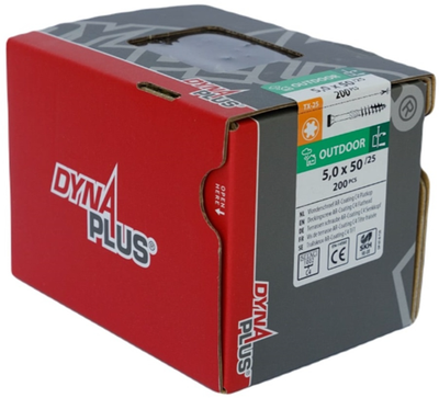 Vis pour terrasse Dynaplus xtreme ar-bronze tête plate - filetage partiel 60° + pointe coupante torx tx25 5.0x50 25 | 200 pièces - 0283.08.41901
