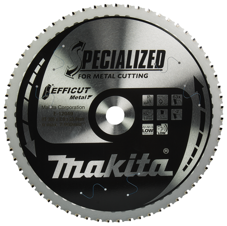 Accessoires Makita lame de scie à tronçonner acier | efficacité 305x25.4x2.0 63t 0g - e-12049 - e-12049