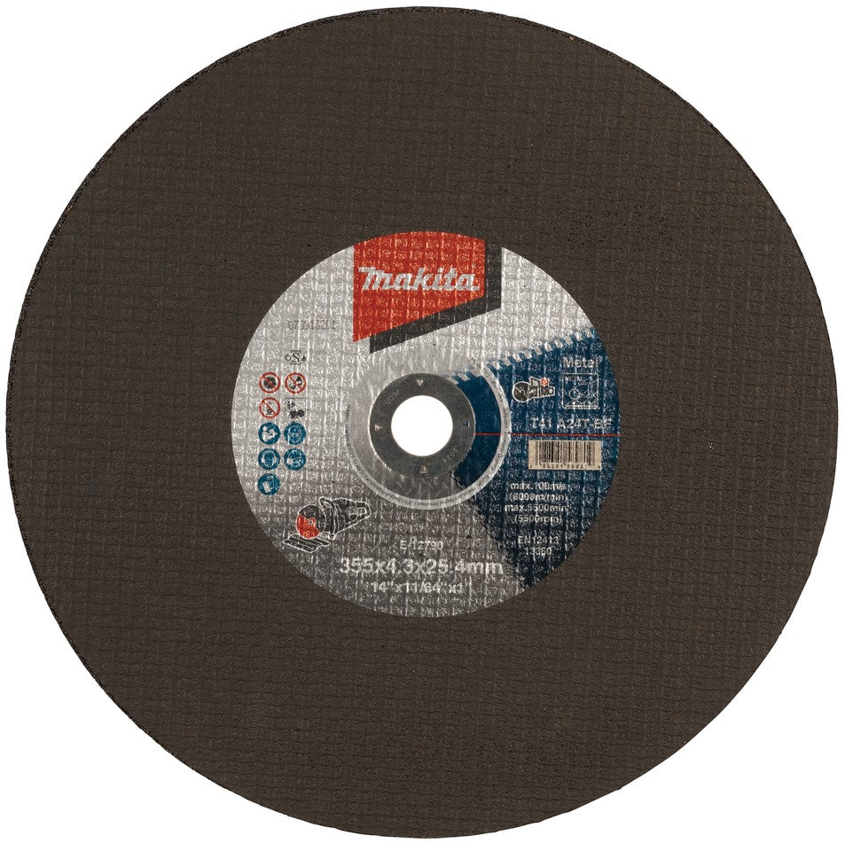 Accessoires Makita e-12790-5 disque à tronçonner | acier | 355x25,4x4,3 mm | 5 pièces - e-12790-5