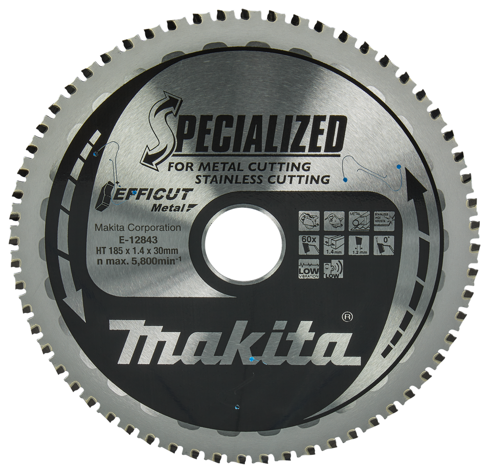Accessoires Makita lame de scie circulaire acier inoxydable | efficacité 185x30x1.4 60t 0g - e-12843 e-12843