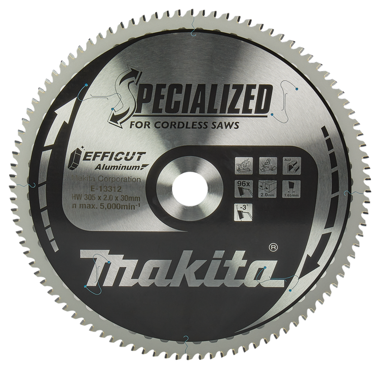 Accessoires Makita lame de scie à tronçonner aluminium | efficace 305x30x2.0 96t -3g - e-13312 e-13312