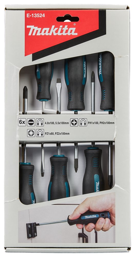 Makita accessoires jeu de tournevis 6 pièces ph pz sl - e-13524 - e-13524