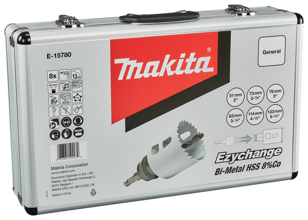 Makita accessoires jeu de scies cloches 8 pièces bois métal - e-15780 e-15780