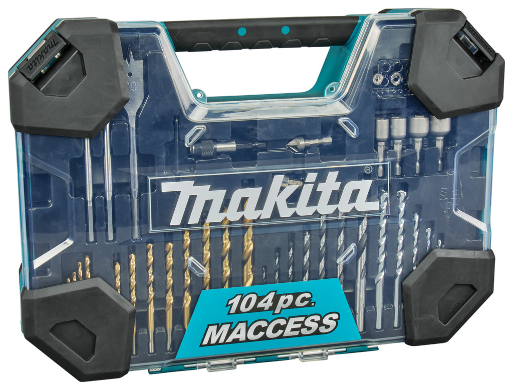 Makita accessoires jeu de forets et d'embouts de tournevis 104 pièces - e-22604
