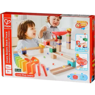 Jeu de dominos en bois et marbre Hape - 50 pièces.