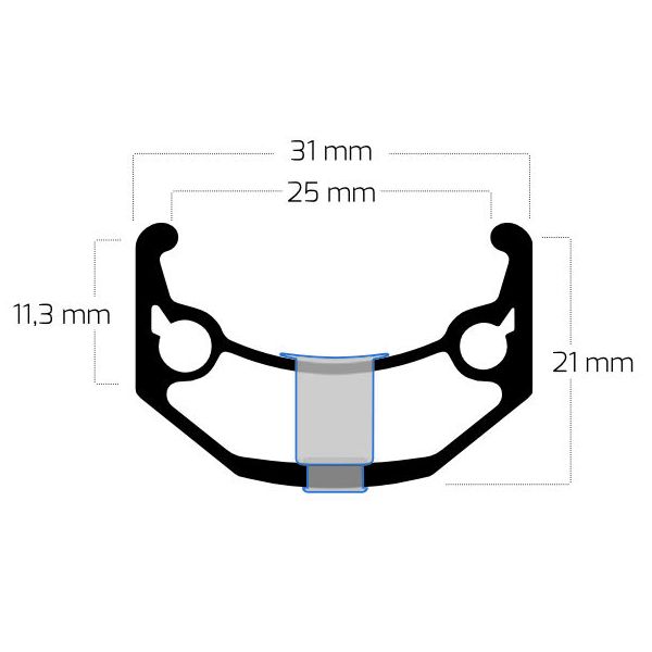 Ryde Relg Zac Bull 28 29 622 X 25C Aluminium 36 trous 14g noir Aiglé