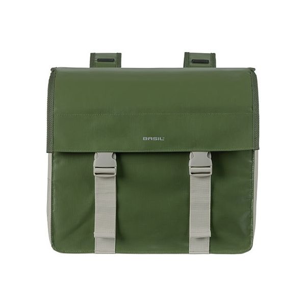 Basil Urban Load Double Bicycle Sac - Polyester étanche à la bâche - Sable vert - 48-53L
