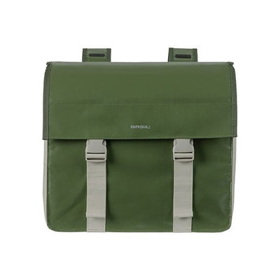 Basil Urban Load Double Bicycle Sac - Polyester étanche à la bâche - Sable vert - 48-53L