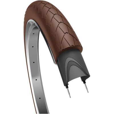 Bord pneu mambo 28 x 2,00 50-622 mm brun foncé avec réflexion
