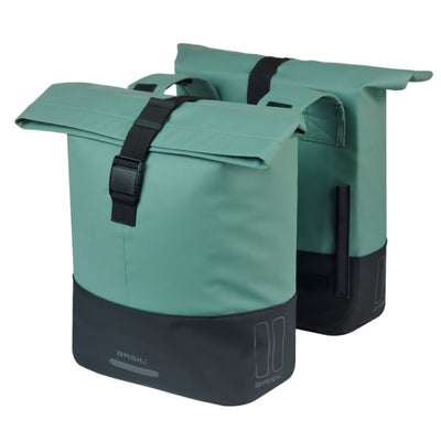 Sacoche de vélo double Basil Cove 28-32l 14 x 29 x 36 cm - vert noir