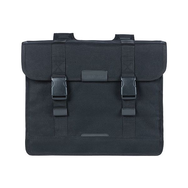 Basil Kavan Eco Classic Double Bicycle Bag - Toile biologique durable - Black - 68L
