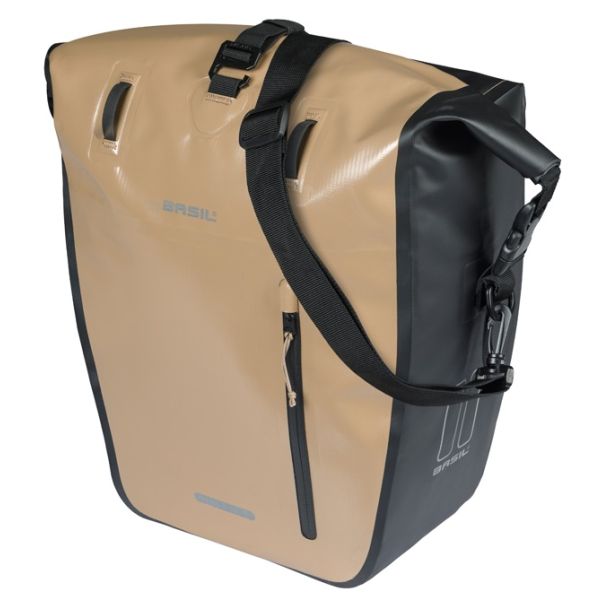 Basil sac de vélo simple rivo l tarpaulin mik 25-31l 14 x 28 x 43 cm - sable noir