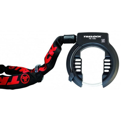 Trelock Ringslot Set Rs 430, y compris Zr 355 Inpeste Chain (100 cm) - Black Red