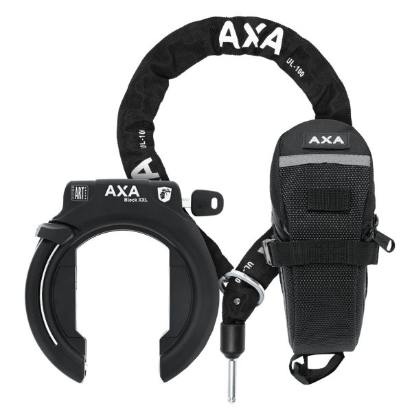 AXA XXL Black Ring Lock + Saddle Sac + Collier ULC100