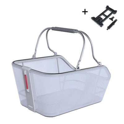 Basil Bicycle Panier Cento Tech Fibre Nordlicht Mik 21 litres 39 x 24 x 15 cm Blue Silver