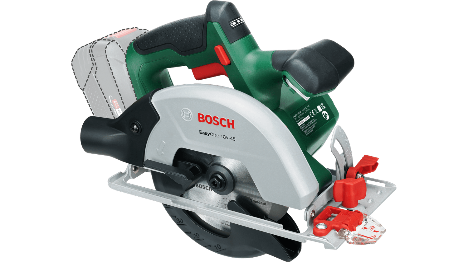 Scie circulaire sans fil Bosch green easycirc 18v-48 | sans batterie ni chargeur - 06033b1500