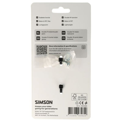Bouteille et porte-bouteille Simson double fit noir brillant