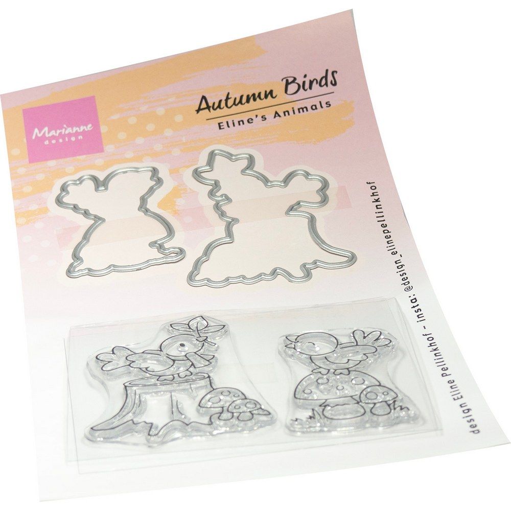 Marianne design • matrices de découpe transparentes Les animaux d'Eline Oiseaux d'automne