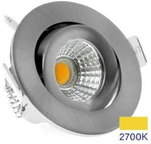 Spot encastrable LED Ecodim 5w 2700k 62mm 60° rond orientable acier sablé - led4840