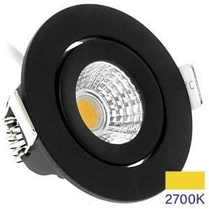 Spot encastrable LED Ecodim 5W 2700K 62mm 60° rond orientable noir - LED4835