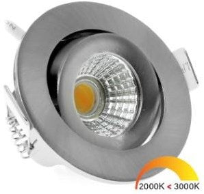 Spot encastrable LED Ecodim 5W dimtowarm 62mm 36° rond orientable acier sablé - LED4740