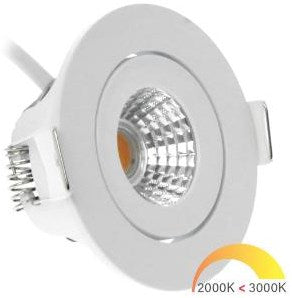 Spot encastrable LED Ecodim 5W dimtowarm 62mm 36° rond orientable blanc - LED4730