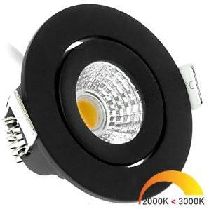 Spot encastrable LED Ecodim 5W dimtowarm 62mm 36° rond orientable noir - LED4735