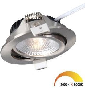 Spot encastrable LED Ecodim 5W dimtowarm 85mm 36° rond orientable acier sablé - LED4720