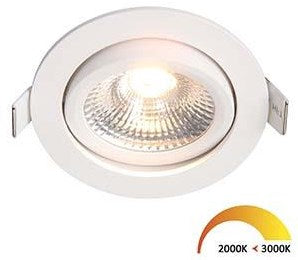 Spot encastrable LED Ecodim 5W dimtowarm 85mm 36° rond orientable blanc - LED4700