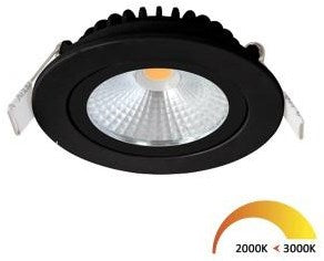 Spot encastrable LED Ecodim 5W dimtowarm 85mm 36° rond orientable noir - LED4710
