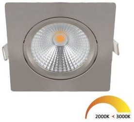 Spot encastrable LED Ecodim 5W dimtowarm 85mm 36° carré orientable acier sablé - led4770
