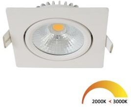 Spot encastrable LED Ecodim 5W dimtowarm 85mm 36° carré orientable blanc - LED4750