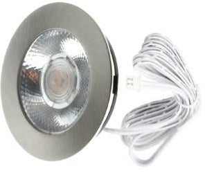 Spot meuble led Enzo ecodim 3w 2700k 62mm rond acier sablé - led4910