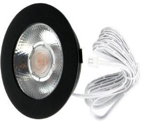 Spot meuble LED Ecodim 3W 2700K 62mm rond noir - LED4905