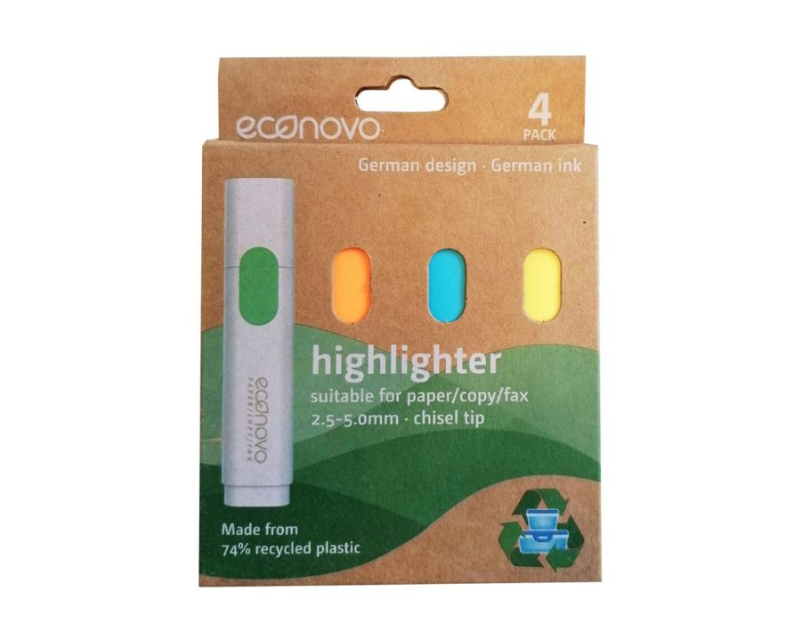 Econovo Marking stylos en plastique recyclé 4 pièces