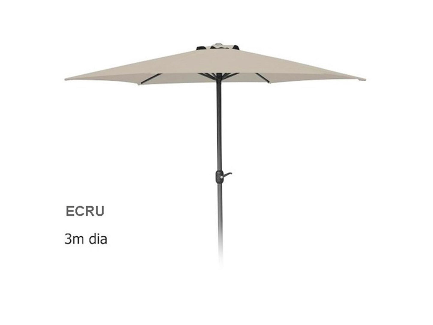 Parasol de jardin Pro 3 mètres avec mécanisme rotatif écru