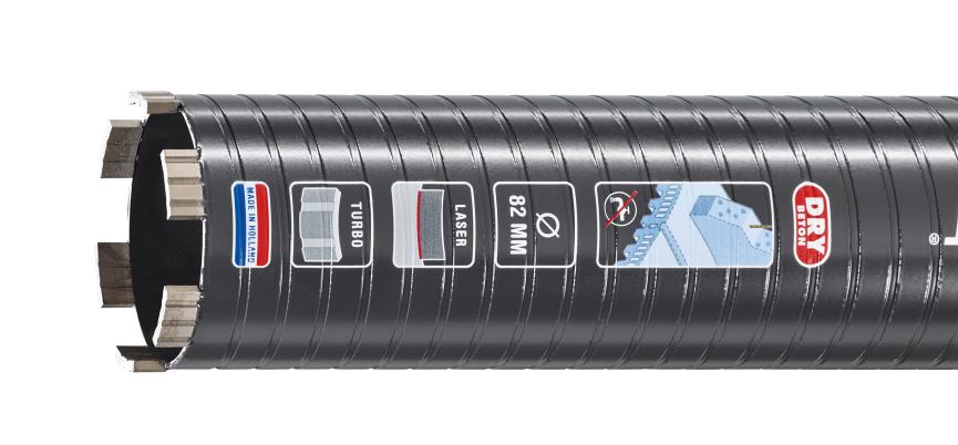 Carat laser diamant forage béton sec | ø182x300x5 4 unc – ed18230020