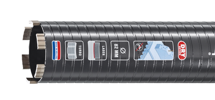 Carat laser diamant forage béton sec | ø182x300x5 4 unc – ed18230020