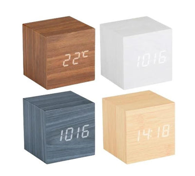 Z1 grundig réveil numérique grain de bois 6x6x6cm