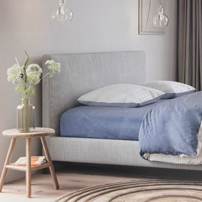 Drap-housse jersey cosy eden allure bleu 160 x 200 cm