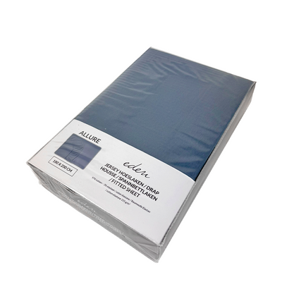 Drap-housse jersey cosy eden allure bleu 180 x 200 cm