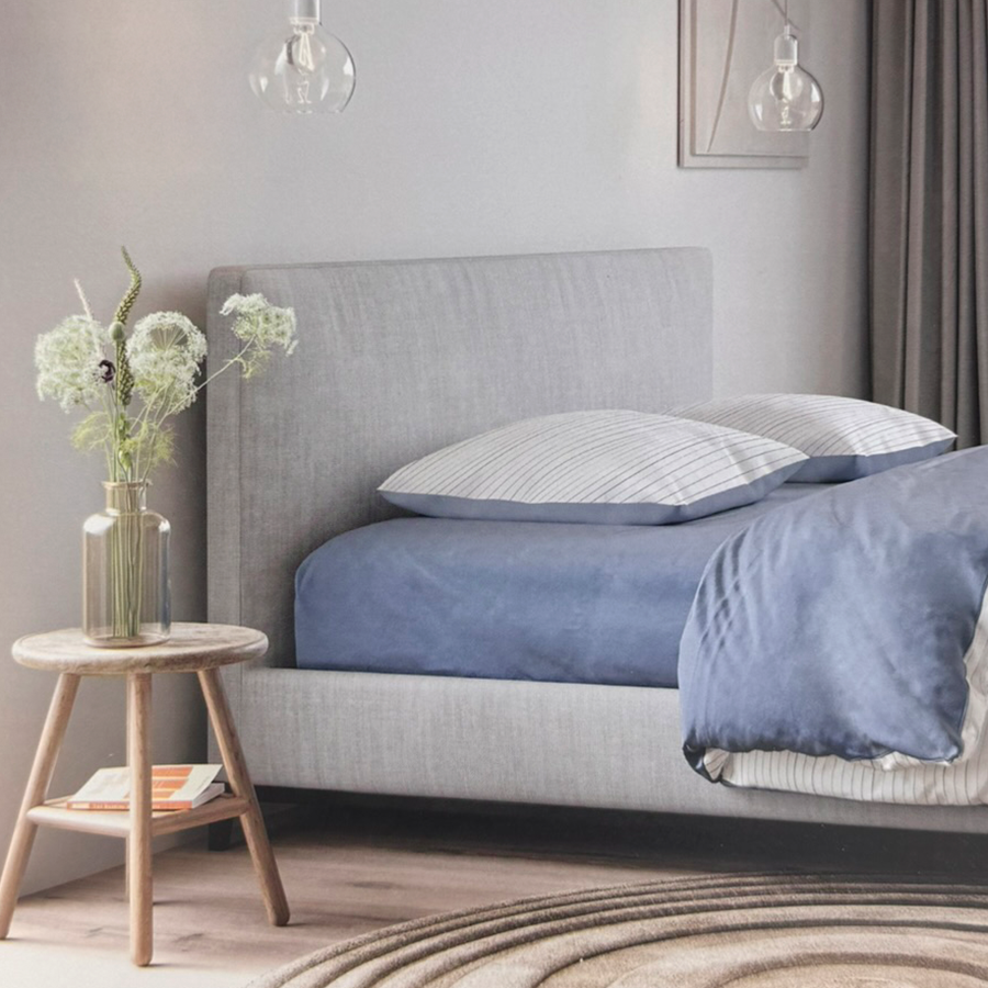 Drap-housse jersey cosy eden allure bleu 180 x 200 cm