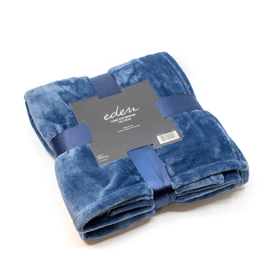 Cosy eden plaid flanelle bleu 130x180cm
