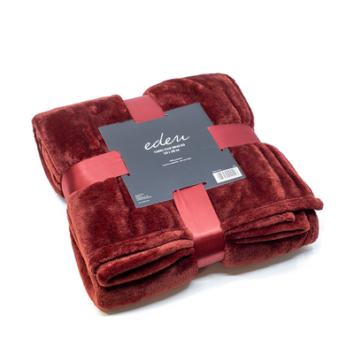 Flanelle à carreaux cosy eden rouge130x180cm