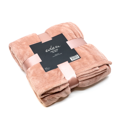Flanelle à carreaux cosy eden rose130x180cm